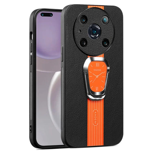KADEM For Honor Magic4 Pro 5G Cell Phone Cases Leather+TPU+Acrylic Folding Kickstand Cover