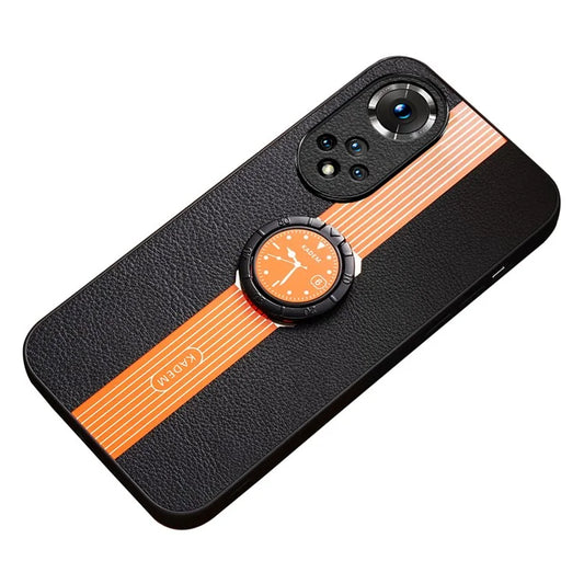 KADEM For Honor 50 / Huawei nova 9 Case Ring Kickstand Leather Coating Acrylic+TPU Cover