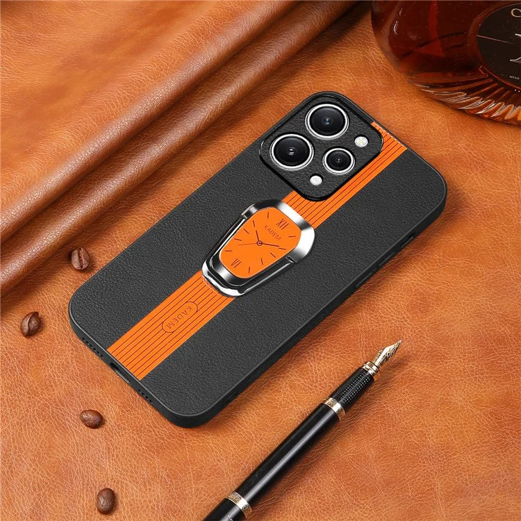 KADEM For Xiaomi Redmi 12 4G Cell Phone Cases Leather+TPU+Acrylic Anti-drop Kickstand Cover