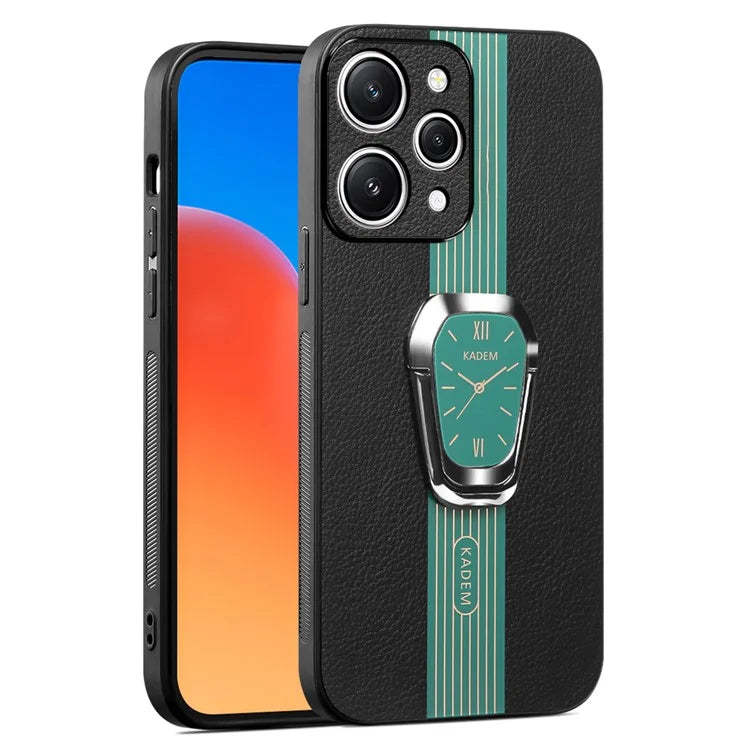 KADEM For Xiaomi Redmi 12 4G Cell Phone Cases Leather+TPU+Acrylic Anti-drop Kickstand Cover