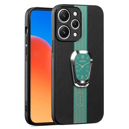 KADEM For Xiaomi Redmi 12 4G Cell Phone Cases Leather+TPU+Acrylic Anti-drop Kickstand Cover