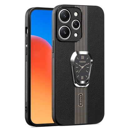 KADEM For Xiaomi Redmi 12 4G Cell Phone Cases Leather+TPU+Acrylic Anti-drop Kickstand Cover
