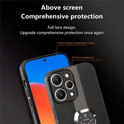 KADEM For Xiaomi Redmi 12 4G Cell Phone Cases Leather+TPU+Acrylic Anti-drop Kickstand Cover