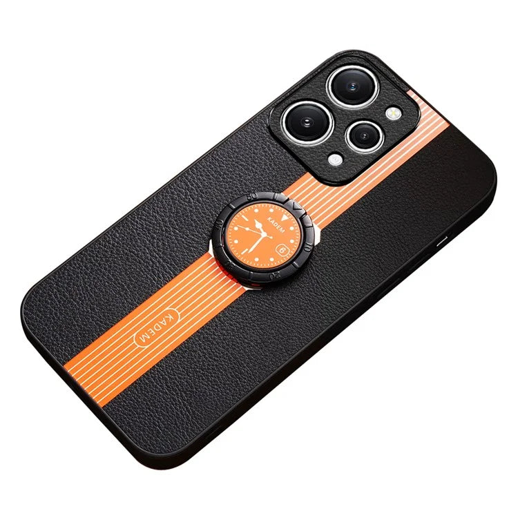 KADEM For Xiaomi Redmi 12 4G Cell Phone Cases Ring Kickstand Leather Coated Protective Cover