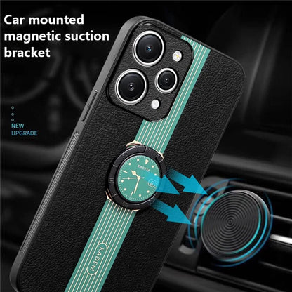 KADEM For Xiaomi Redmi 12 4G Cell Phone Cases Ring Kickstand Leather Coated Protective Cover