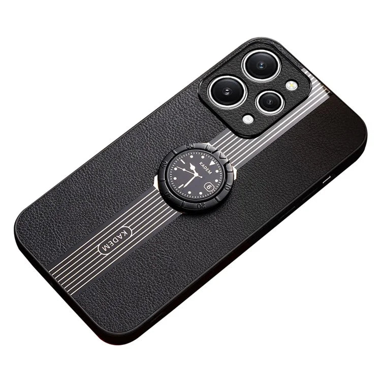 KADEM For Xiaomi Redmi 12 4G Cell Phone Cases Ring Kickstand Leather Coated Protective Cover