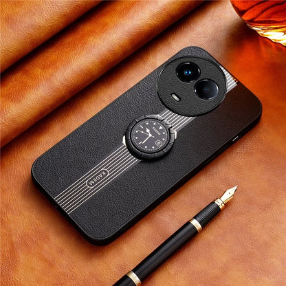 KADEM For Realme 11 5G (Global) / 11x 5G / Narzo 60 5G Case Ring Kickstand PU+TPU+Acrylic Slim Phone Cover