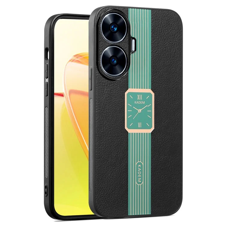 KADEM For Realme C55 / Narzo N55 4G Case Watch Pattern Electroplating PU+Acrylic+TPU Phone Cover