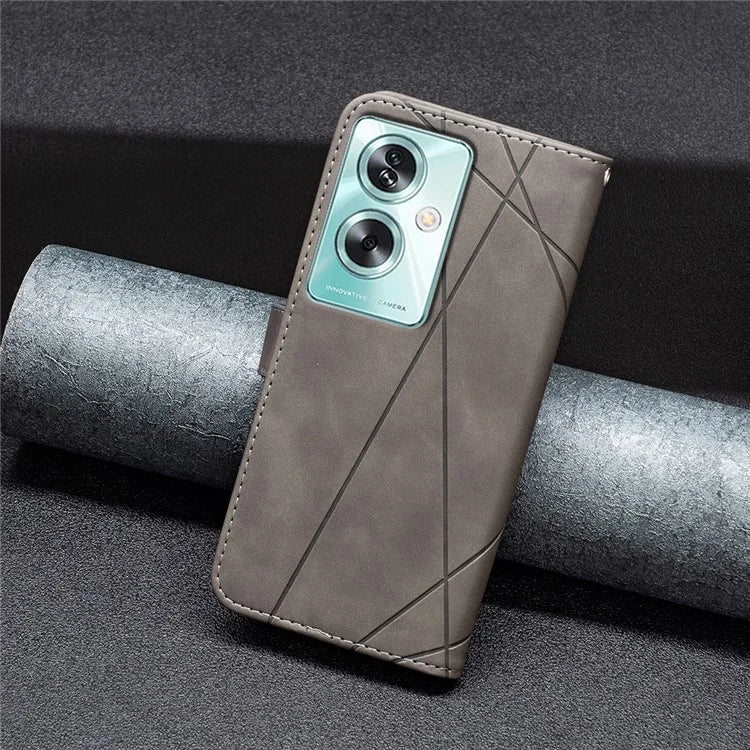 BINFEN COLOR BF05 For Oppo A79 5G / A2 5G Case Flip Stand PU Leather Wallet Phone Shell