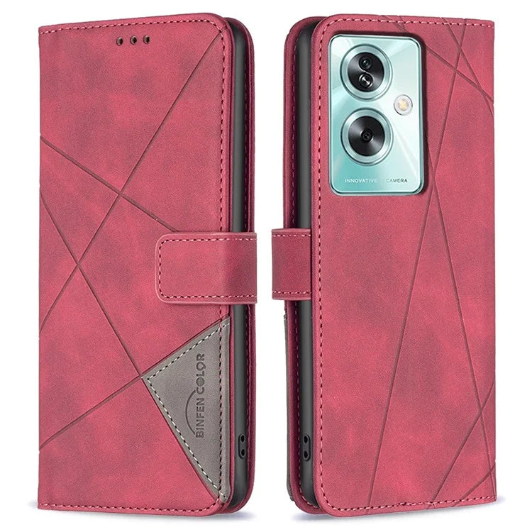 BINFEN COLOR BF05 For Oppo A79 5G / A2 5G Case Flip Stand PU Leather Wallet Phone Shell