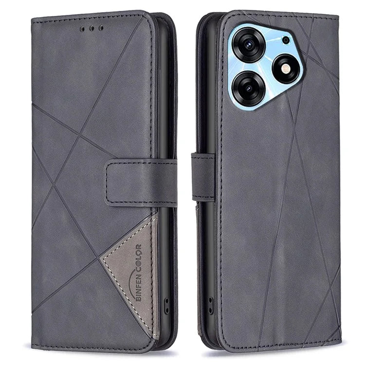 BINFEN COLOR BF05 For Transsion Tecno Spark 10 Pro Case Imprinted Wallet PU Leather Phone Shell