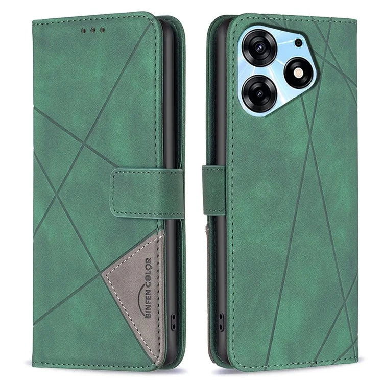 BINFEN COLOR BF05 For Transsion Tecno Spark 10 Pro Case Imprinted Wallet PU Leather Phone Shell