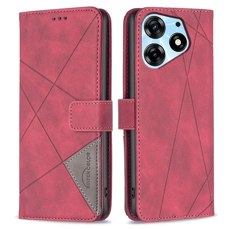 BINFEN COLOR BF05 For Transsion Tecno Spark 10 Pro Case Imprinted Wallet PU Leather Phone Shell