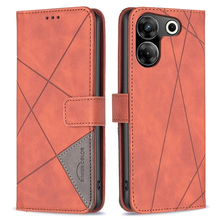 BINFEN COLOR BF05 For Transsion Tecno Camon 20 Pro 5G Case PU Leather Wallet Stand Phone Cover