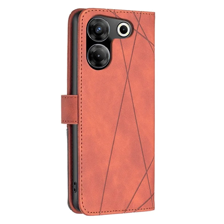 BINFEN COLOR BF05 For Transsion Tecno Camon 20 Pro 5G Case PU Leather Wallet Stand Phone Cover