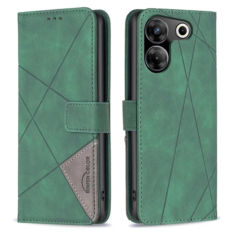 BINFEN COLOR BF05 For Transsion Tecno Camon 20 Pro 5G Case PU Leather Wallet Stand Phone Cover