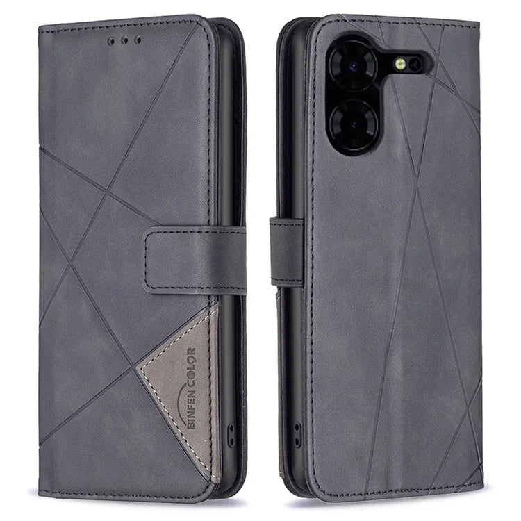 BINFEN COLOR BF05 For Transsion Tecno Pova 5 Pro 5G Case PU Leather Flip Stand Phone Shell