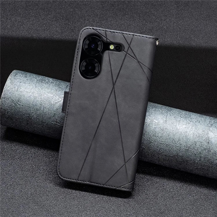 BINFEN COLOR BF05 For Transsion Tecno Pova 5 Pro 5G Case PU Leather Flip Stand Phone Shell