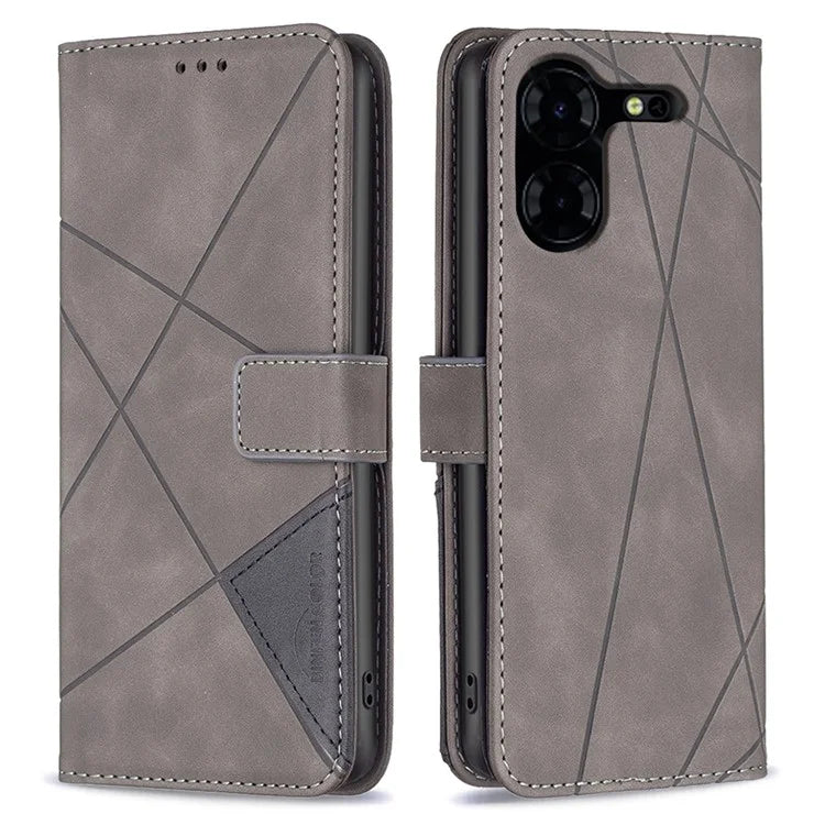 BINFEN COLOR BF05 For Transsion Tecno Pova 5 Pro 5G Case PU Leather Flip Stand Phone Shell