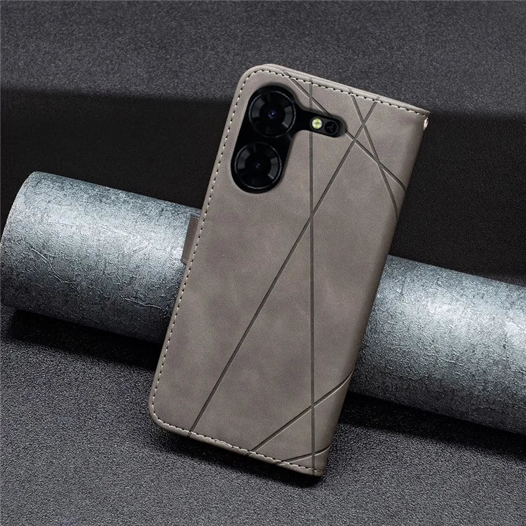 BINFEN COLOR BF05 For Transsion Tecno Pova 5 Pro 5G Case PU Leather Flip Stand Phone Shell