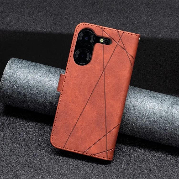 BINFEN COLOR BF05 For Transsion Tecno Pova 5 Pro 5G Case PU Leather Flip Stand Phone Shell