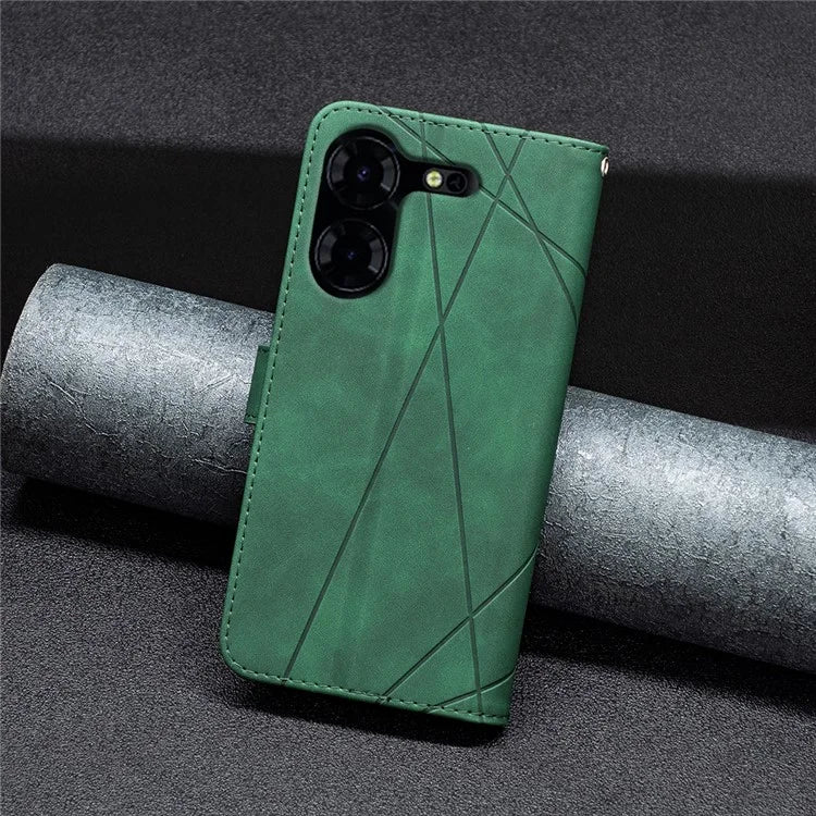 BINFEN COLOR BF05 For Transsion Tecno Pova 5 Pro 5G Case PU Leather Flip Stand Phone Shell