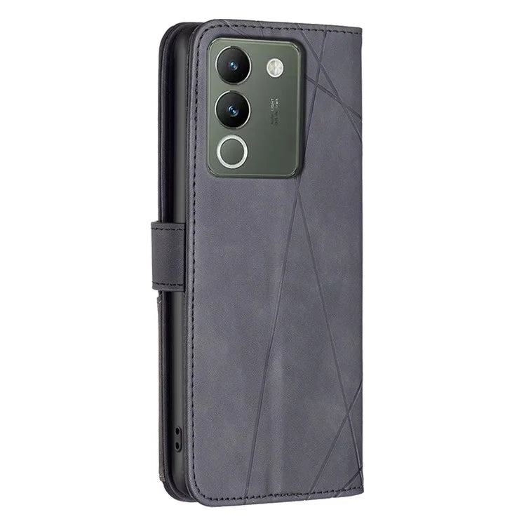 BINFEN COLOR BF05 For vivo Y200 (India) 5G Case Imprinted Wallet Shockproof PU Leather Phone Shell