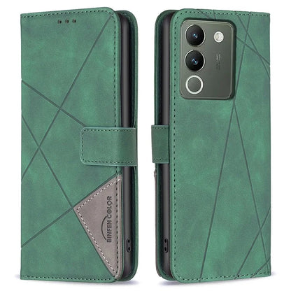 BINFEN COLOR BF05 For vivo Y200 (India) 5G Case Imprinted Wallet Shockproof PU Leather Phone Shell