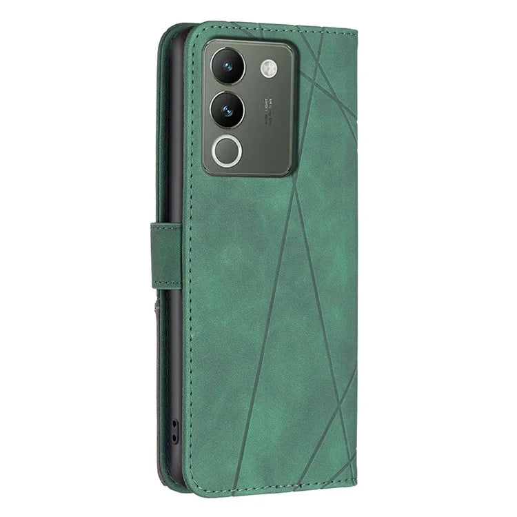 BINFEN COLOR BF05 For vivo Y200 (India) 5G Case Imprinted Wallet Shockproof PU Leather Phone Shell