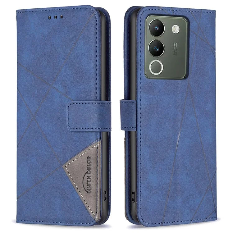 BINFEN COLOR BF05 For vivo Y200 (India) 5G Case Imprinted Wallet Shockproof PU Leather Phone Shell