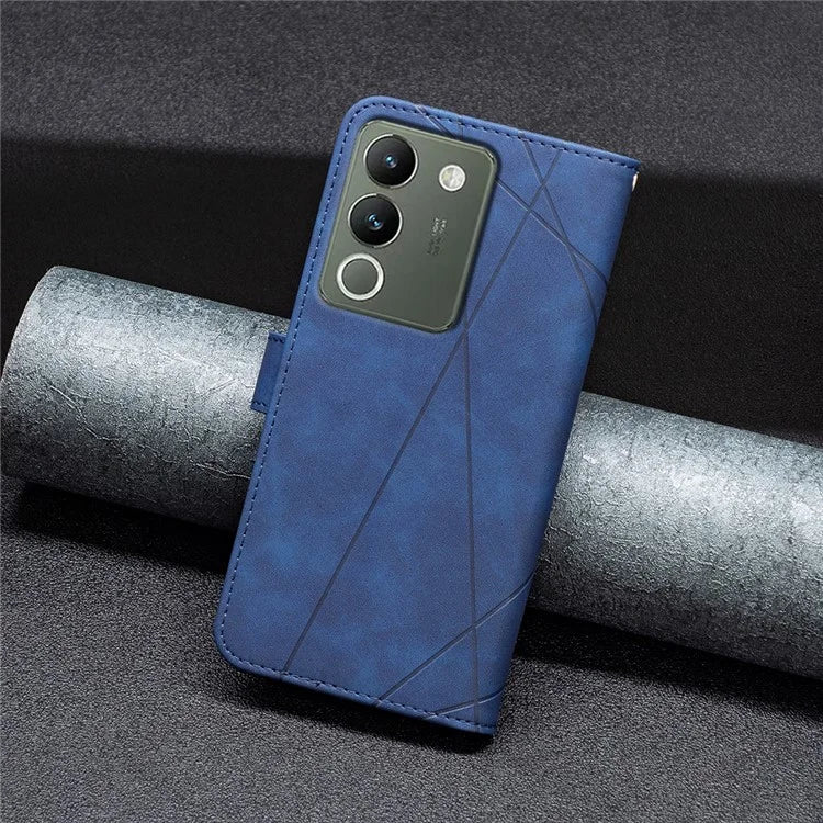 BINFEN COLOR BF05 For vivo Y200 (India) 5G Case Imprinted Wallet Shockproof PU Leather Phone Shell