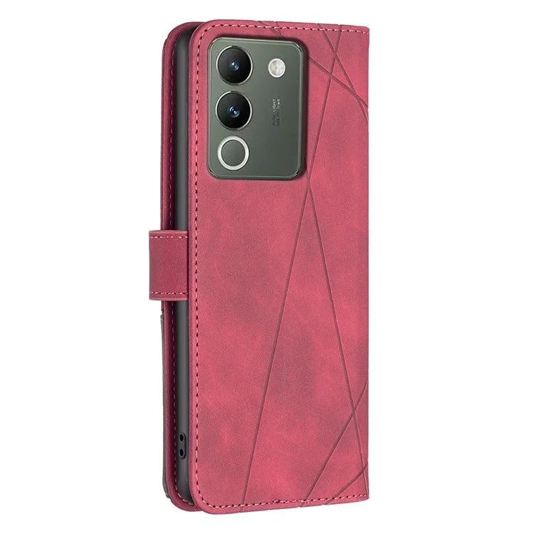 BINFEN COLOR BF05 For vivo Y200 (India) 5G Case Imprinted Wallet Shockproof PU Leather Phone Shell
