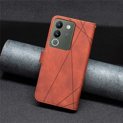 BINFEN COLOR BF05 For vivo Y200 (India) 5G Case Imprinted Wallet Shockproof PU Leather Phone Shell