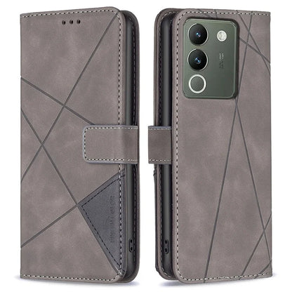 BINFEN COLOR BF05 For vivo Y200 (India) 5G Case Imprinted Wallet Shockproof PU Leather Phone Shell