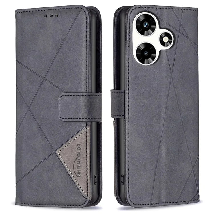 BINFEN COLOR BF05 For Transsion Infinix Hot 30 Case PU Leather Folio Flip Stand Cell Phone Cover
