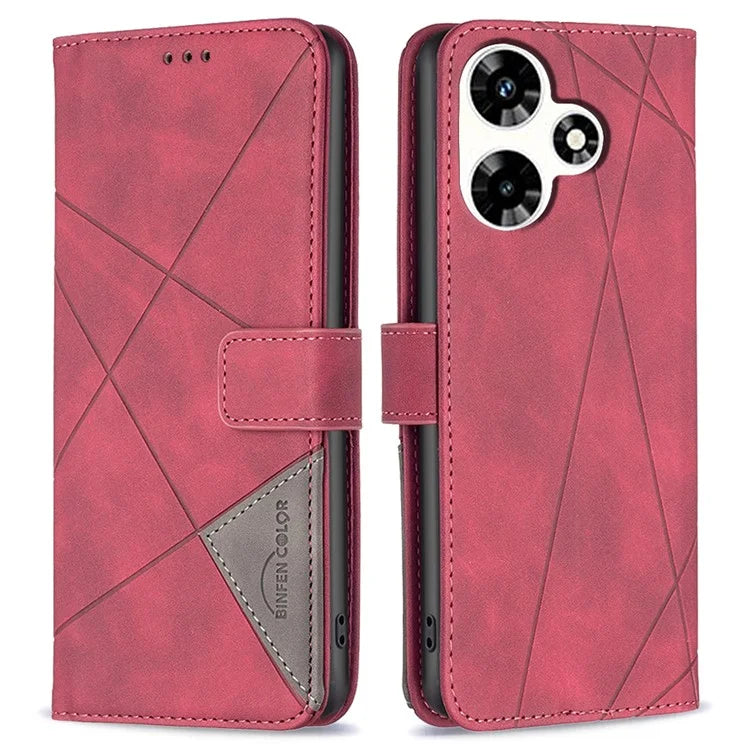 BINFEN COLOR BF05 For Transsion Infinix Hot 30 Case PU Leather Folio Flip Stand Cell Phone Cover
