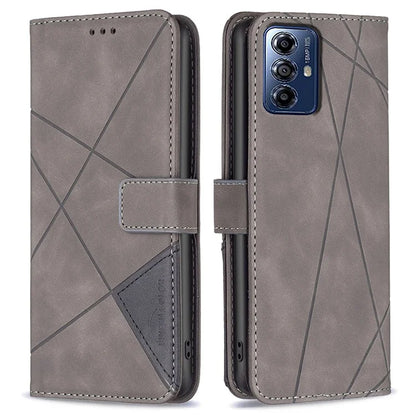 BINFEN COLOR BF05 For Motorola Moto G Play (2024) 4G Case Geometric Imprint Wallet Phone Shell