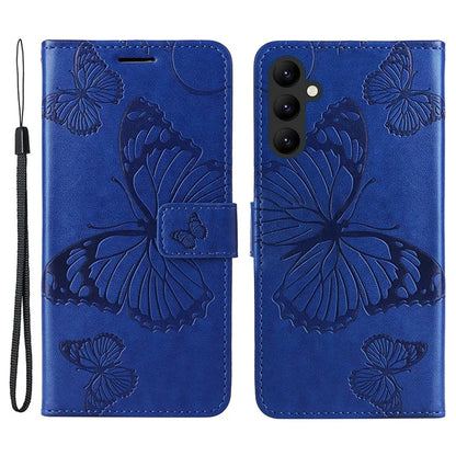 KT Imprinting Flower Series-2 For Samsung Galaxy A25 5G (Global) (161.0 x 76.5 x 8.3mm) Phone Case Butterfly Imprint TPU+PU Leather Cover