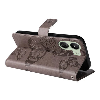 KT Imprinting Flower Series-2 For Xiaomi Redmi 13C 4G / Poco C65 4G Case Butterfly Pattern Leather Phone Protector