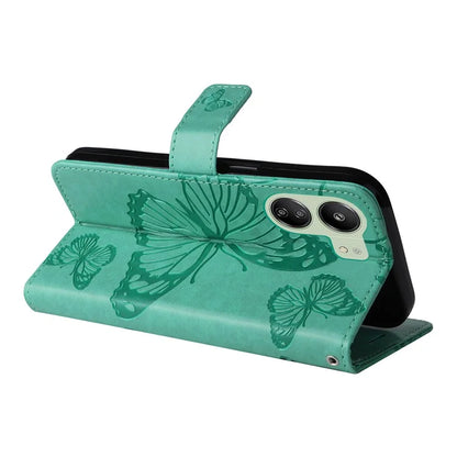 KT Imprinting Flower Series-2 For Xiaomi Redmi 13C 4G / Poco C65 4G Case Butterfly Pattern Leather Phone Protector
