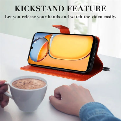 KT Imprinting Flower Series-2 For Xiaomi Redmi 13C 4G / Poco C65 4G Case Butterfly Pattern Leather Phone Protector