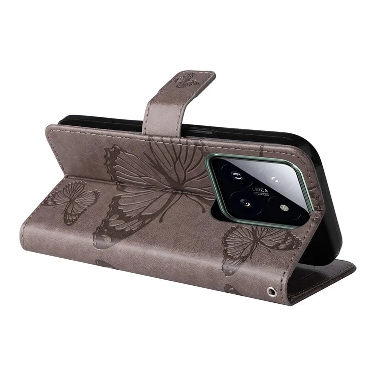 KT Imprinting Flower Series-2 For Xiaomi 14 Pro Case Imprinted TPU+PU Leather Phone Shell Cover