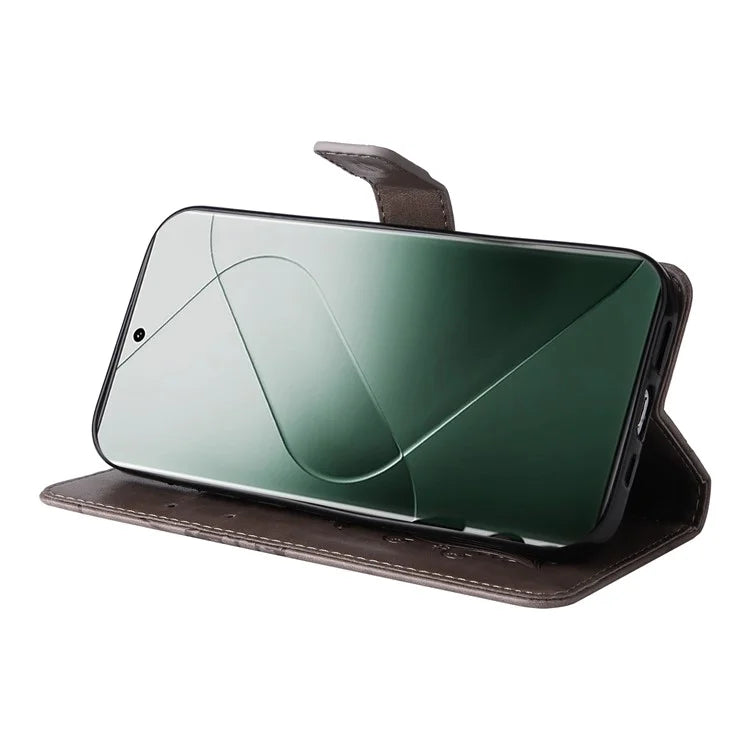 KT Imprinting Flower Series-2 For Xiaomi 14 Pro Case Imprinted TPU+PU Leather Phone Shell Cover