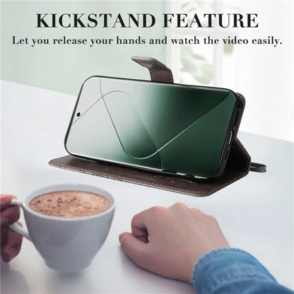 KT Imprinting Flower Series-2 For Xiaomi 14 Pro Case Imprinted TPU+PU Leather Phone Shell Cover