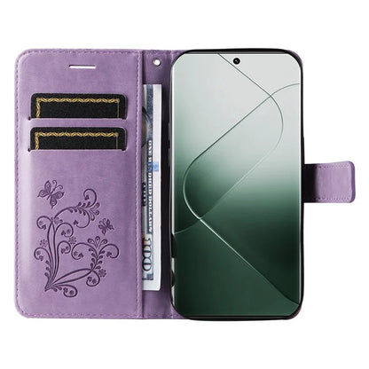 KT Imprinting Flower Series-2 For Xiaomi 14 Pro Case Imprinted TPU+PU Leather Phone Shell Cover