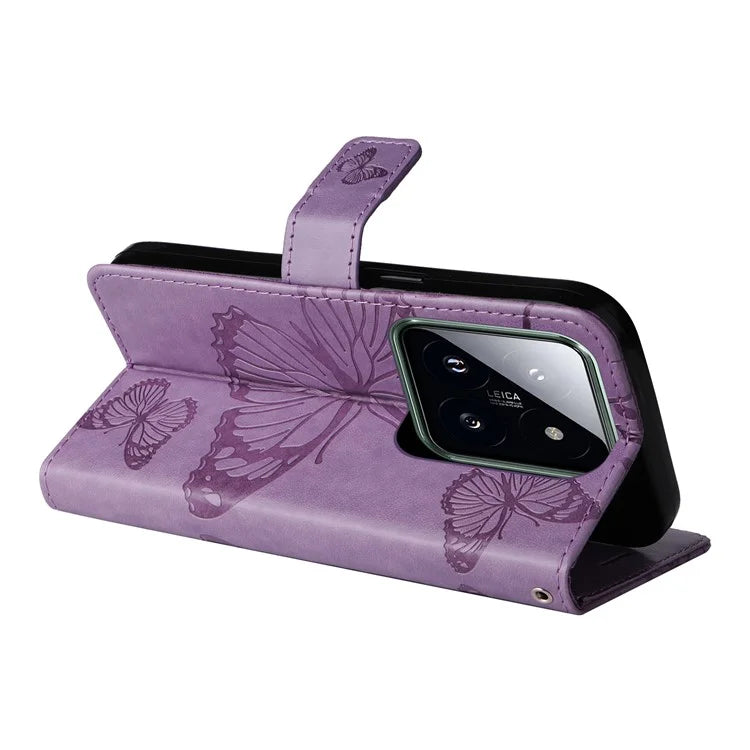 KT Imprinting Flower Series-2 For Xiaomi 14 Pro Case Imprinted TPU+PU Leather Phone Shell Cover