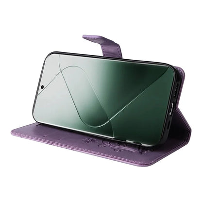 KT Imprinting Flower Series-2 For Xiaomi 14 Pro Case Imprinted TPU+PU Leather Phone Shell Cover