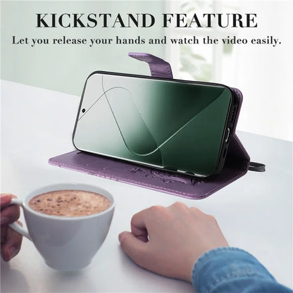 KT Imprinting Flower Series-2 For Xiaomi 14 Pro Case Imprinted TPU+PU Leather Phone Shell Cover