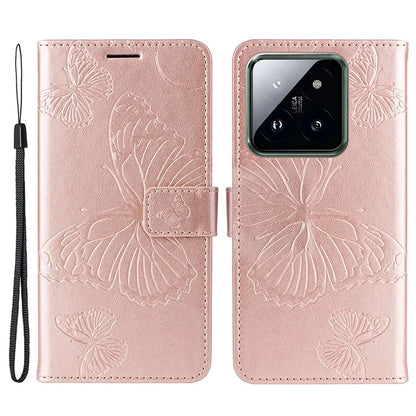 KT Imprinting Flower Series-2 For Xiaomi 14 Pro Case Imprinted TPU+PU Leather Phone Shell Cover