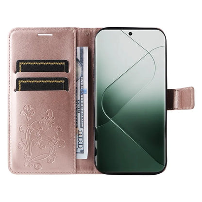 KT Imprinting Flower Series-2 For Xiaomi 14 Pro Case Imprinted TPU+PU Leather Phone Shell Cover